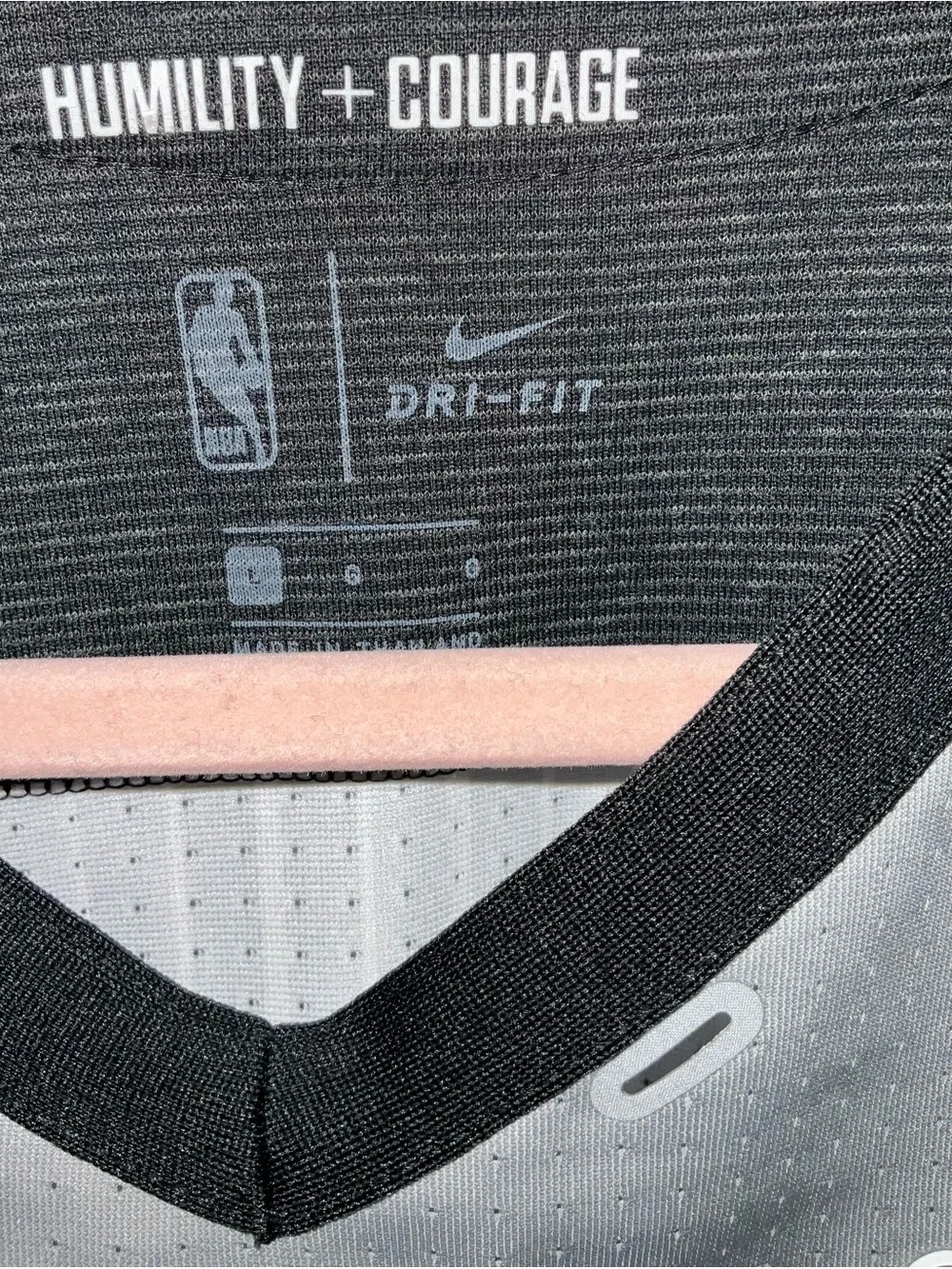 Official Nike Dri Fit NBA G League Referee Black Gray Jersey Shirt Size Large